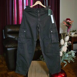WASH-BLACK CARGO PANTS
